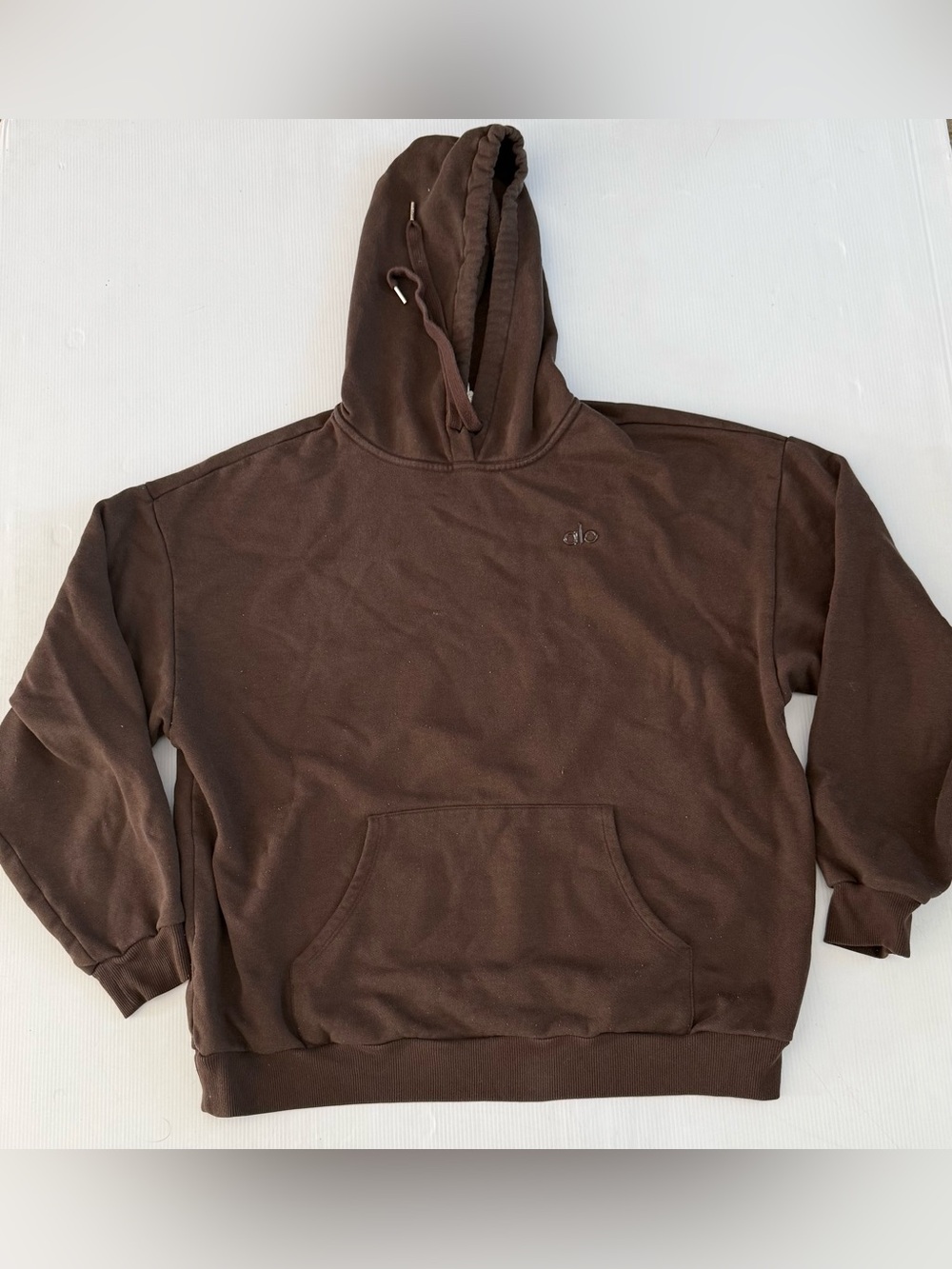 ALO Yoga Men’s Chocolate Brown Pullover Hoodie Size L